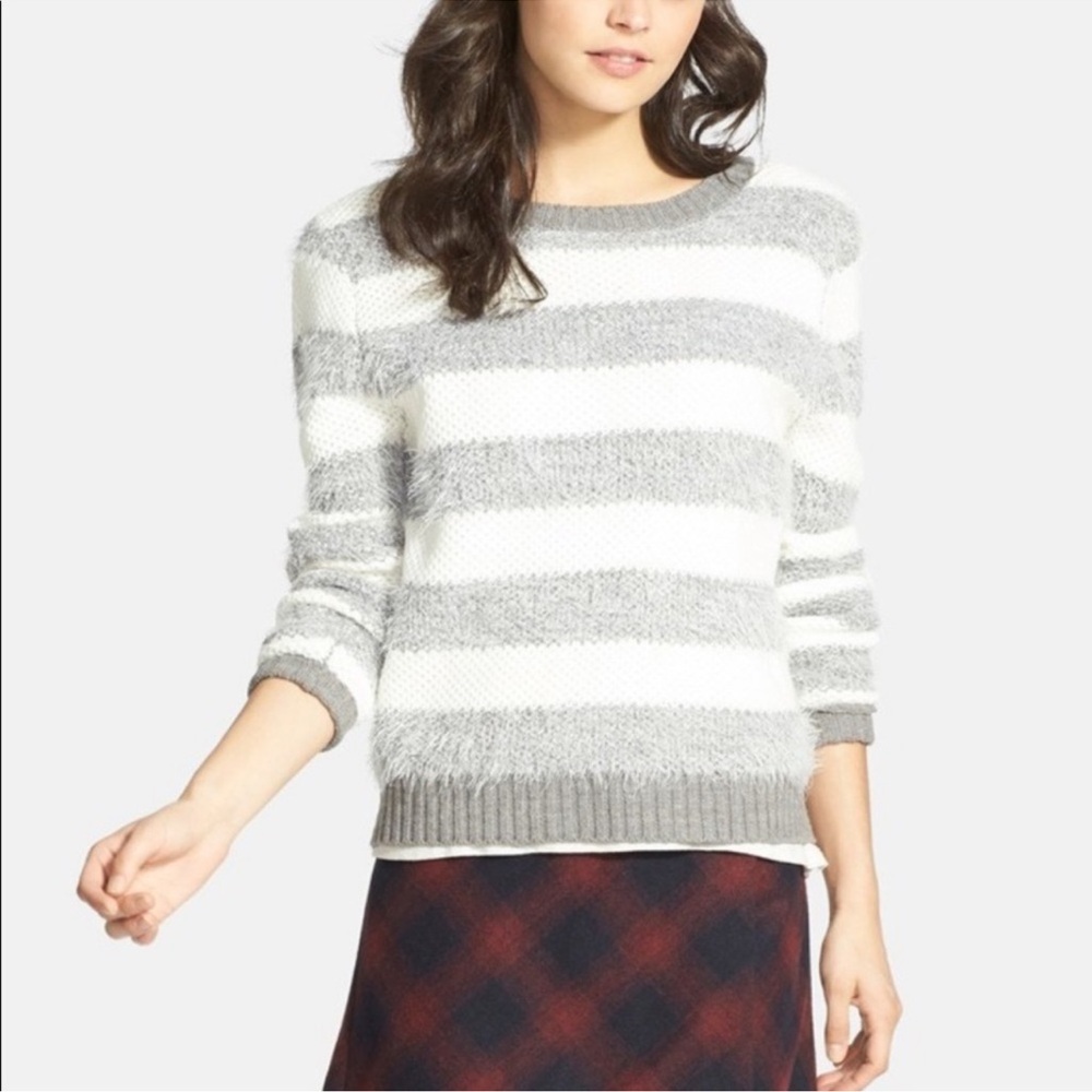 Blossom & Clover Striped Eyelash Sweater